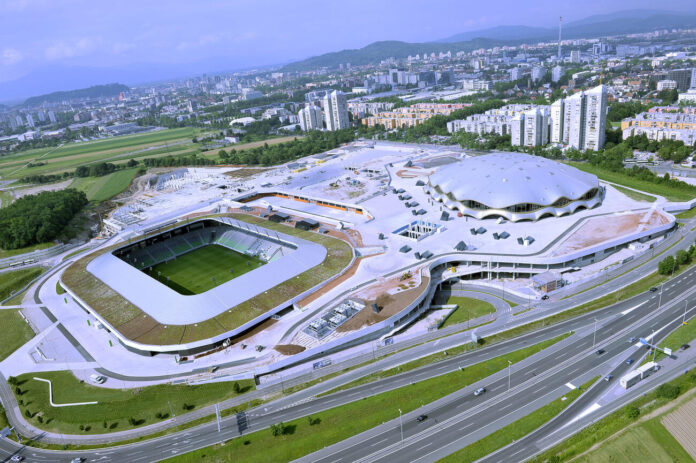 PANORAMA LJUBLJANA MESTO ARHITEKTURA PTICJA PERSPEKTIVA SPORTNI KOMPLEKS STOZICE